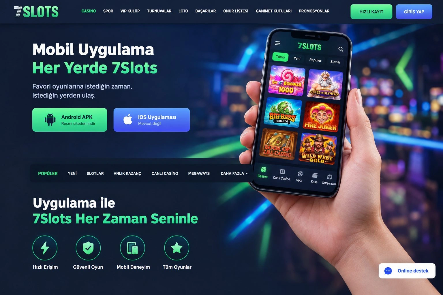 7slots indir: mobil uygulamanın sunduğu özellikler