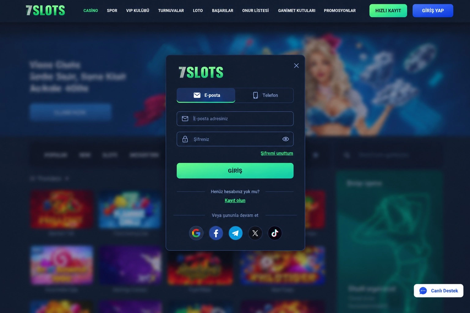 7slots casino güncel giriş ile hesaba giriş adımları